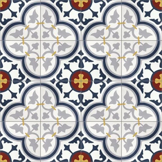 Avente Mission Ajaccio 8"x8" Encaustic Cement Tile Rug
