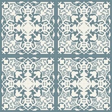 Mission Madrid Azul Encaustic Cement Tile Quarter Design