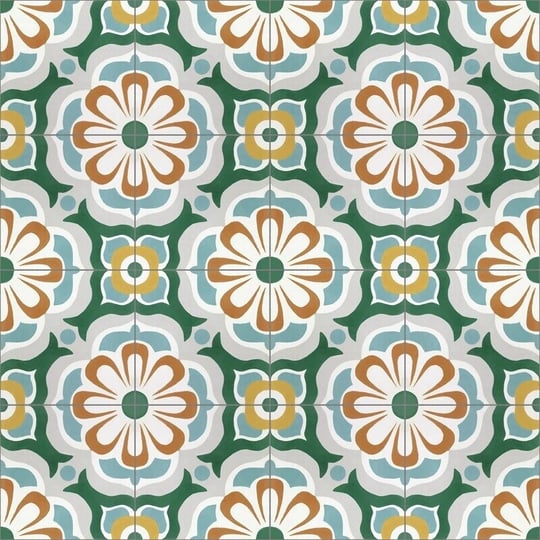 Mission Renatus Green 8"x8" Cement Tile Rug